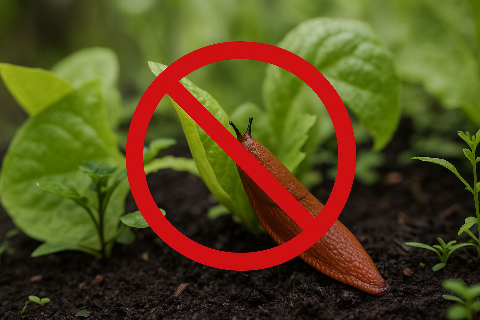 Mördarsnigel på en stig nära fjällbjörkar i Jokkmokks natur